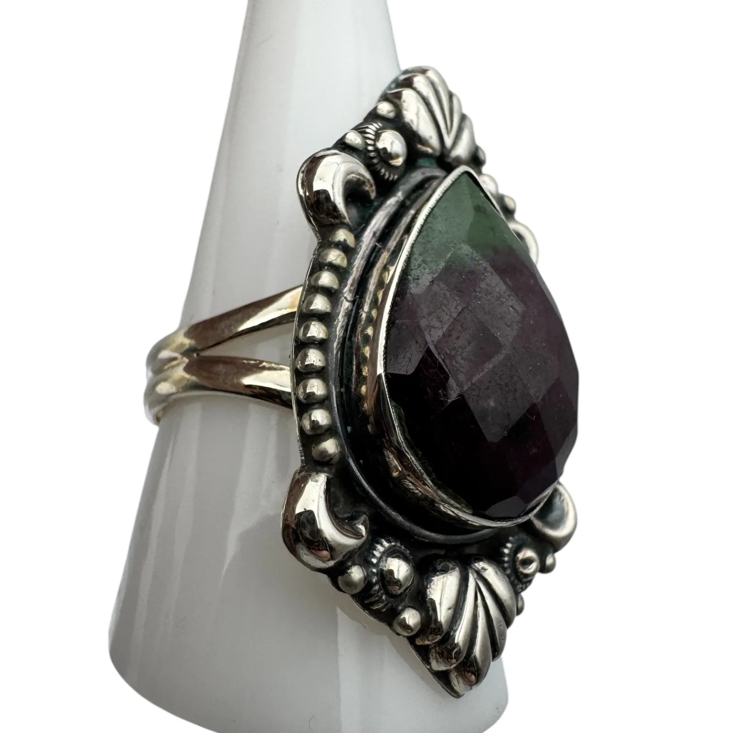 Ruby Zoisite Solid 925 Sterling Silver Ring 10.5