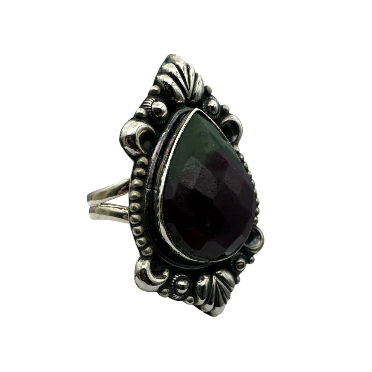 Ruby Zoisite Solid 925 Sterling Silver Ring 10.5