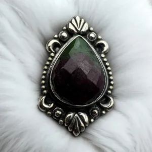 Ruby Zoisite Solid 925 Sterling Silver Ring 10.5