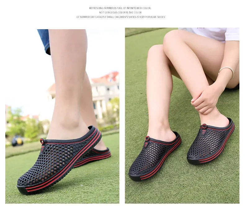 Sandales de plage luxe chic été 2024 / 2024 Women Shoes Beach Slippers Unisex Hollow Out Casual Couple Beach