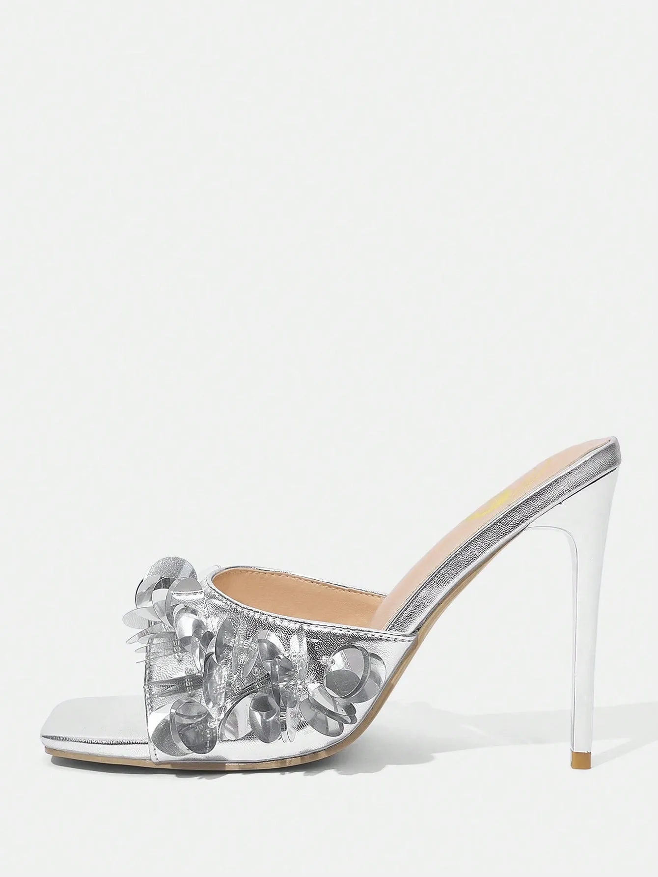 Sequin Design Open Toe High Heel Sandals