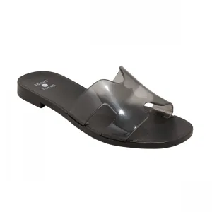 Shade & Shore Womens Bonnie Jelly Slide Sandals 89887066 Black 6M
