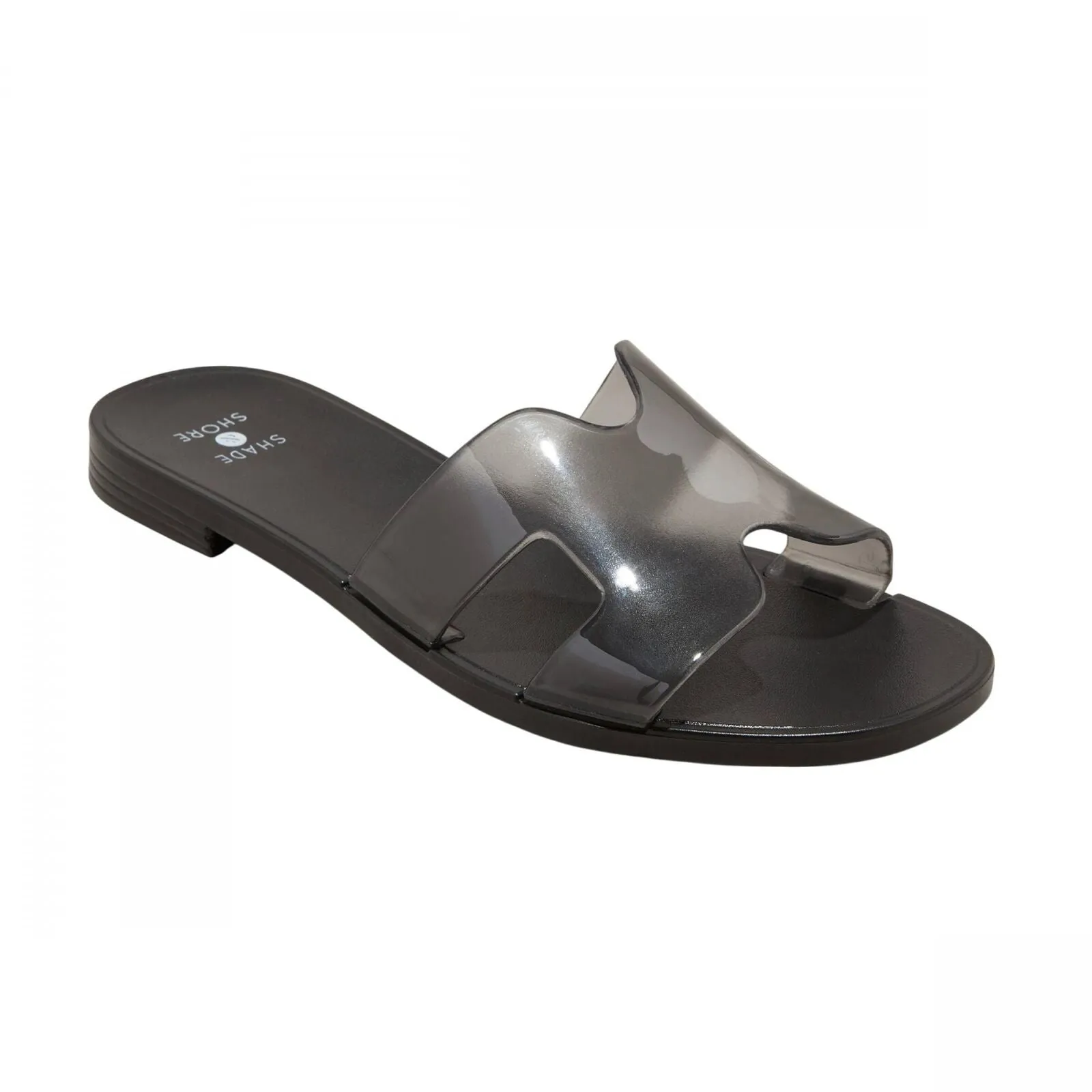 Shade & Shore Womens Bonnie Jelly Slide Sandals 89887066 Black 6M