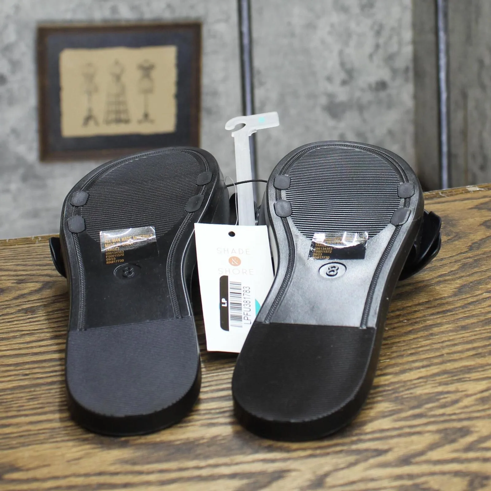 Shade & Shore Womens Mallory Jelly Sandals 89395442 Black 8M