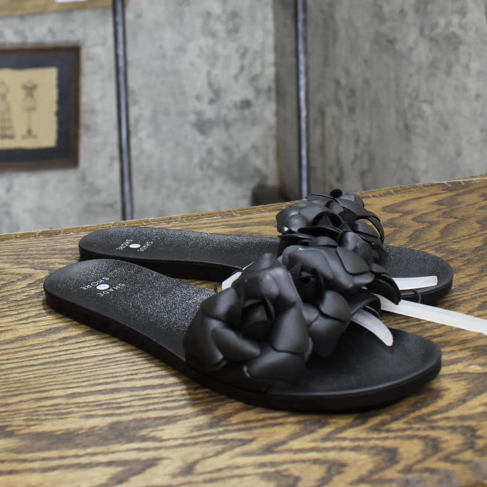 Shade & Shore Womens Mallory Jelly Sandals 89395442 Black 8M
