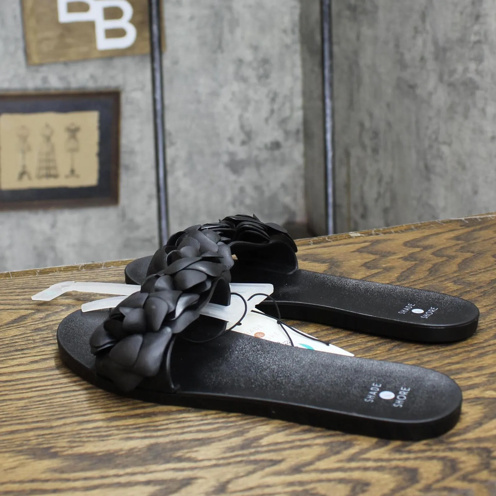 Shade & Shore Womens Mallory Jelly Sandals 89395442 Black 8M