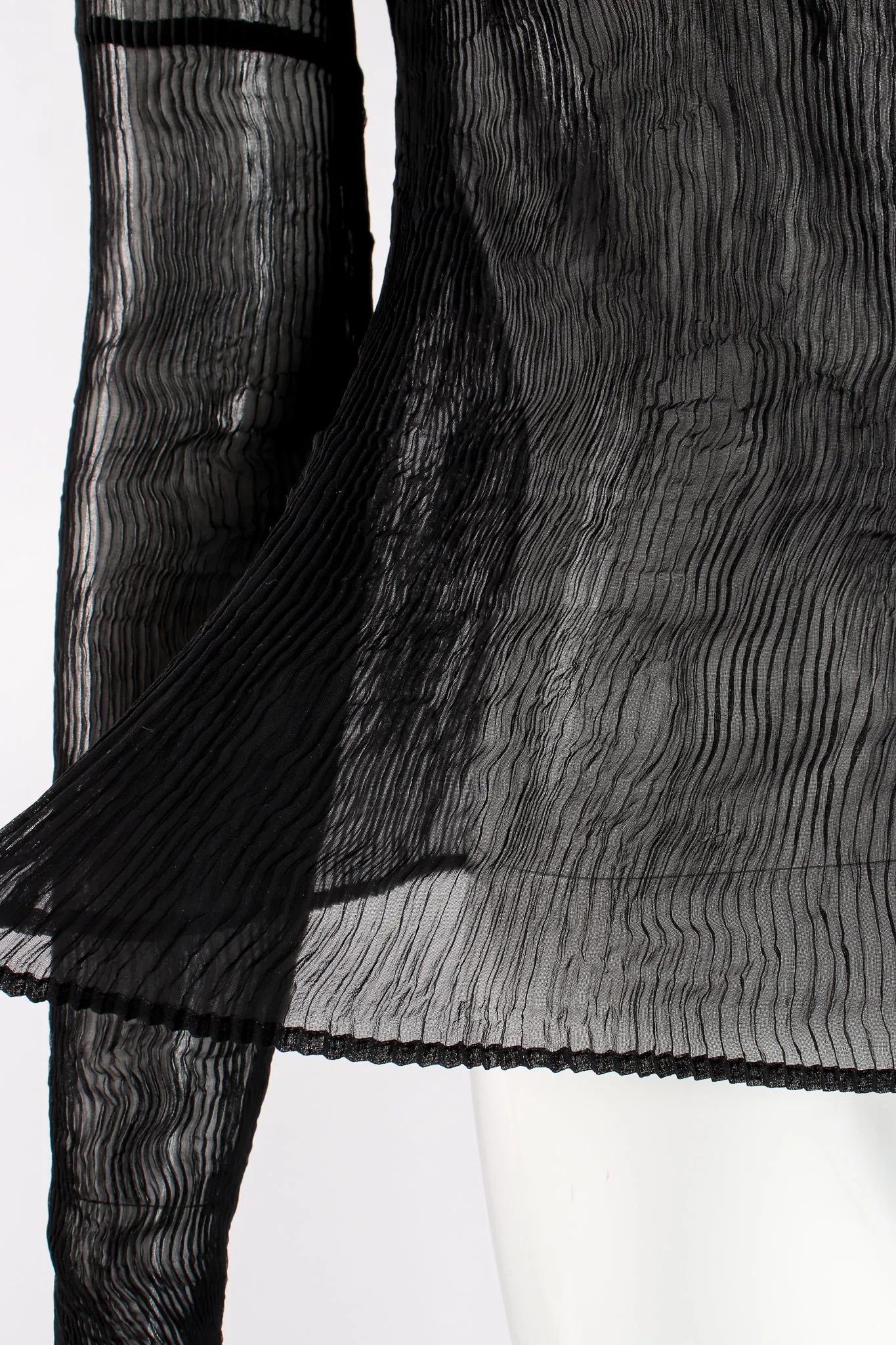 Sheer Pleated Tissue Turtleneck