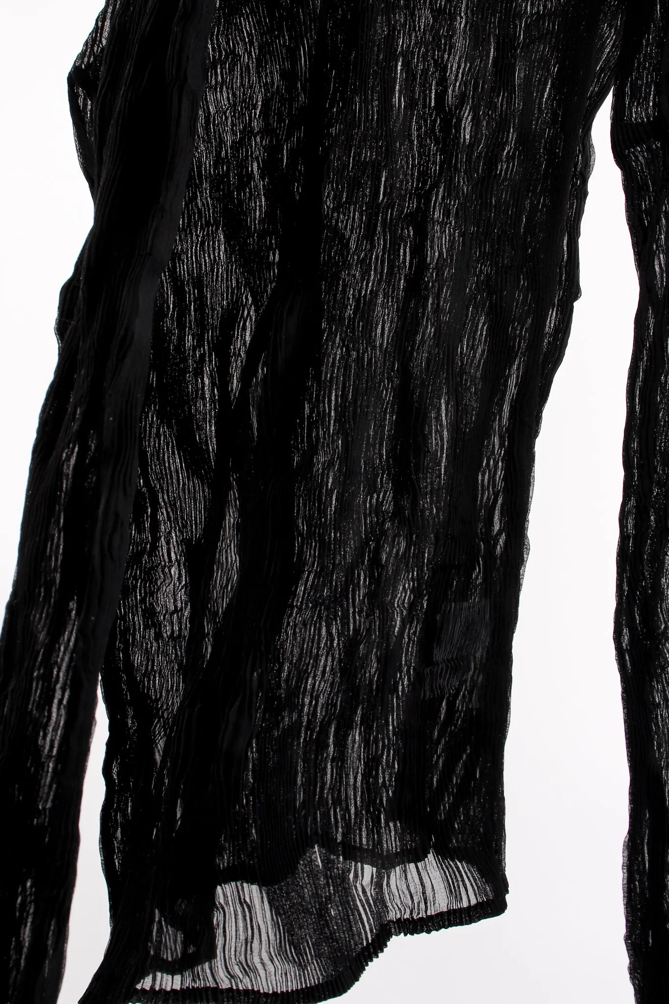 Sheer Pleated Tissue Turtleneck
