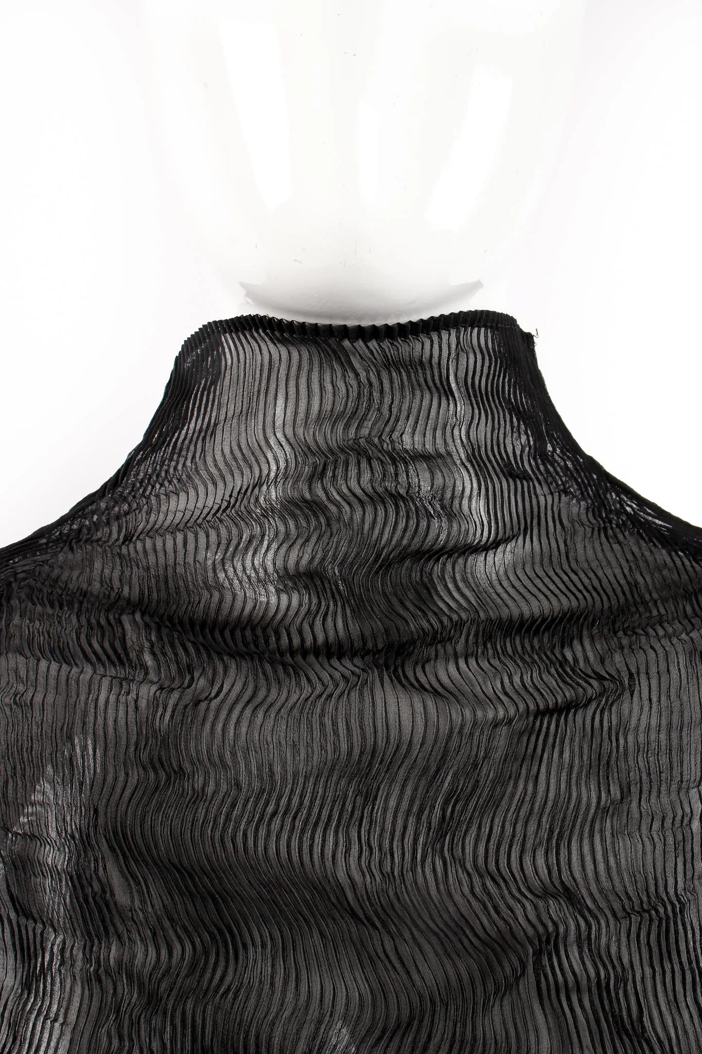 Sheer Pleated Tissue Turtleneck