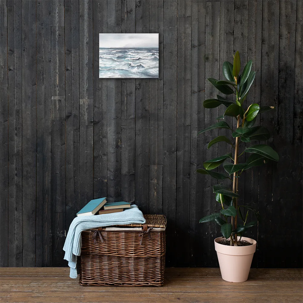 Silver Sea Ocean Canvas Print