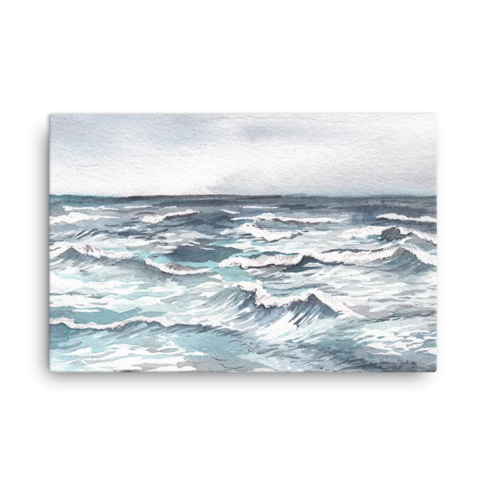 Silver Sea Ocean Canvas Print