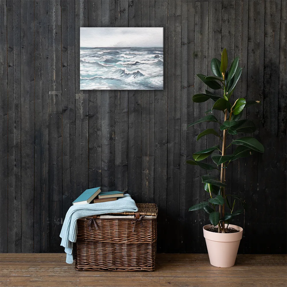Silver Sea Ocean Canvas Print