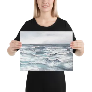 Silver Sea Ocean Canvas Print
