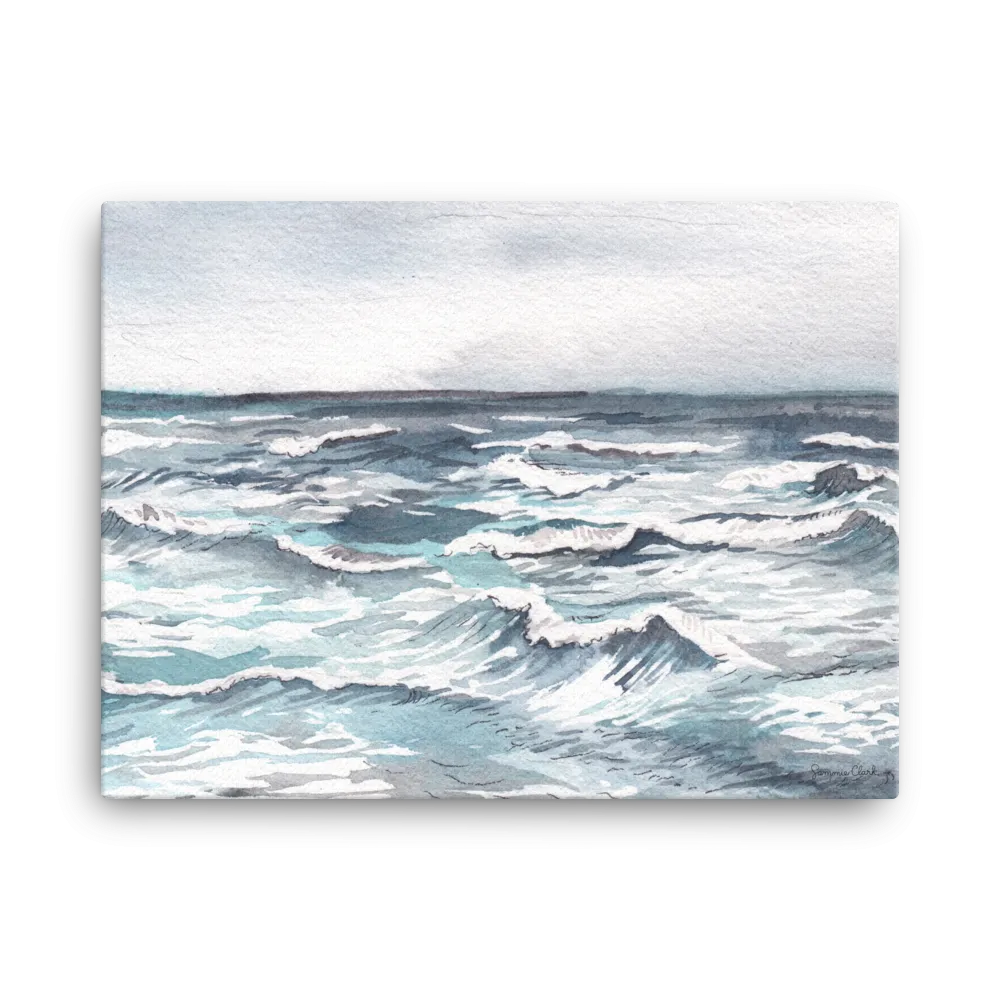 Silver Sea Ocean Canvas Print