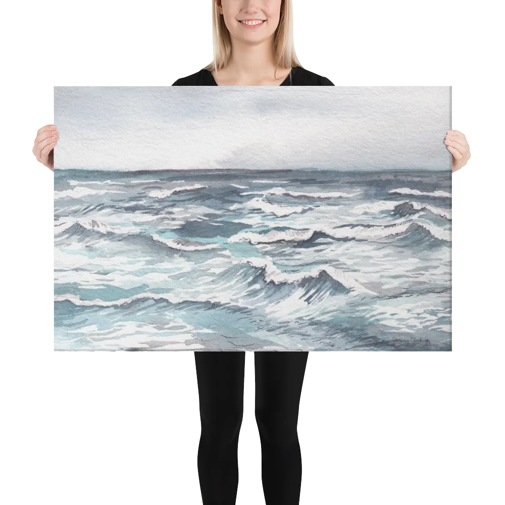Silver Sea Ocean Canvas Print