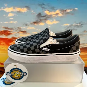 Slip-On 'Black Pewter Checkerboard'