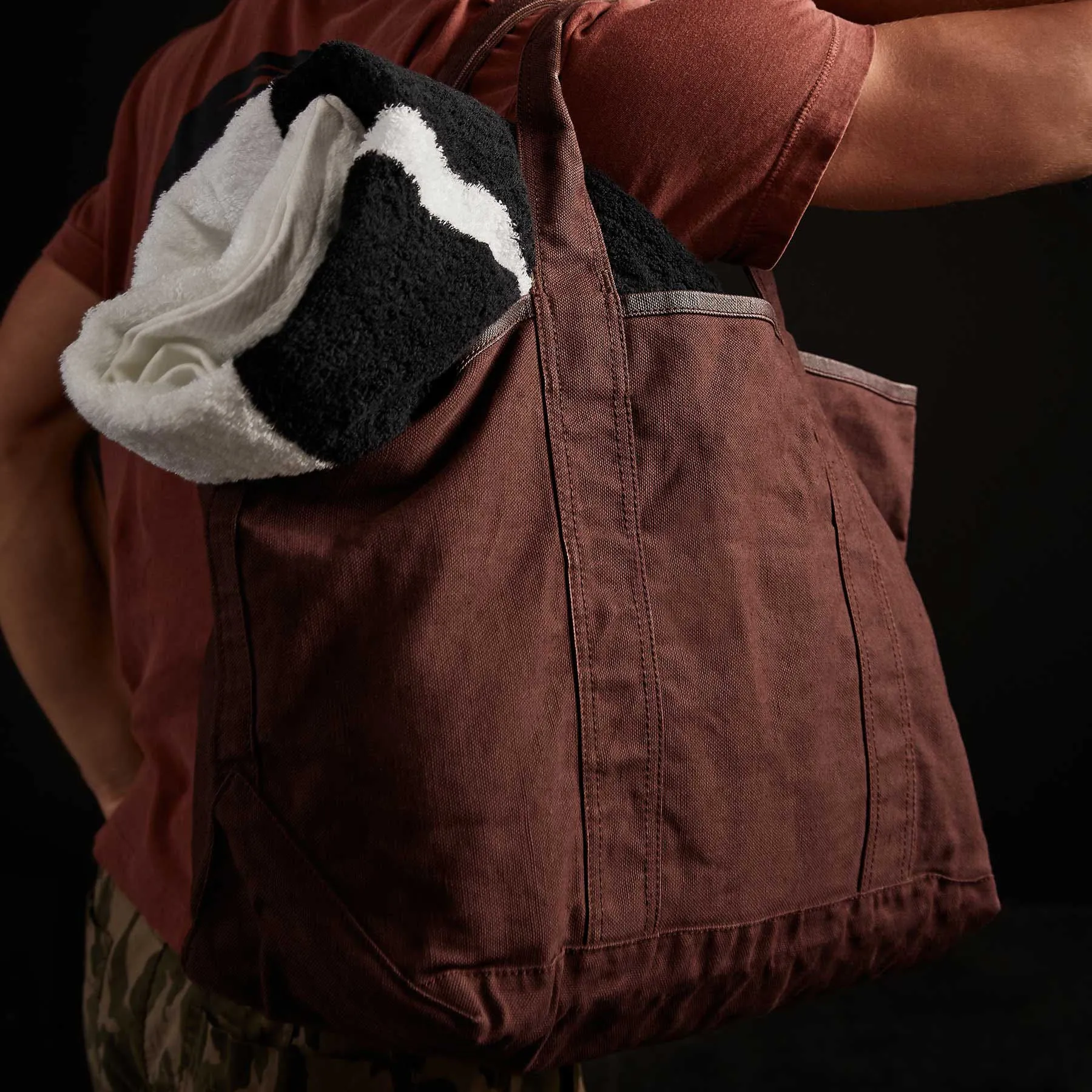 Small Canvas Tote - Dark Plum