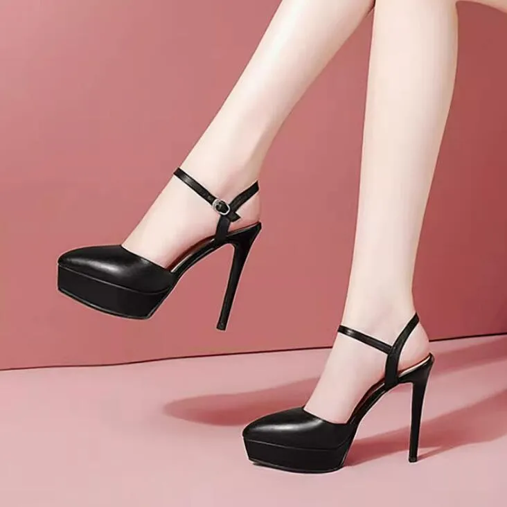 Small Feet Closed Toe Side Empty High Heel TS215