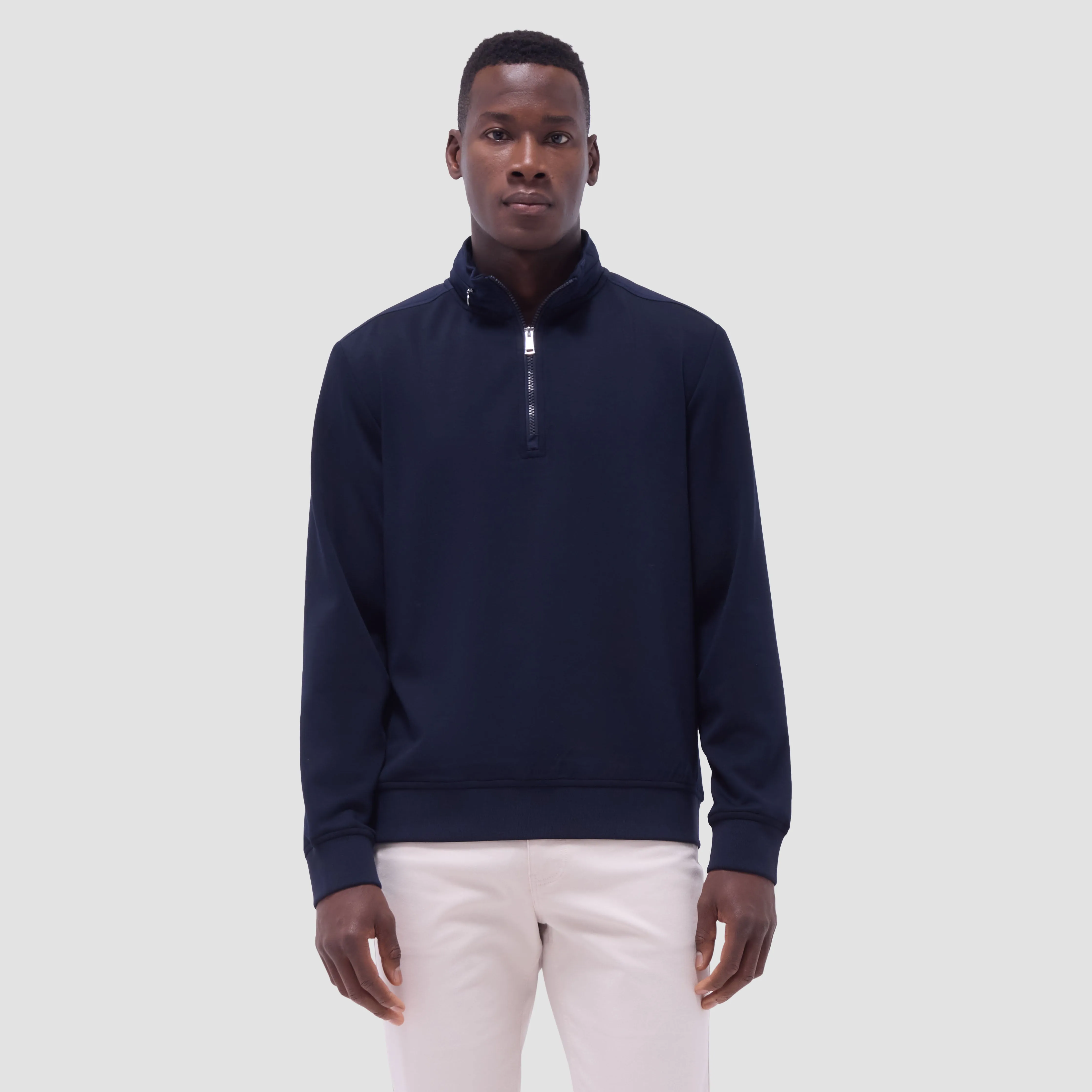 Soft Touch Solid Quarter-Zip Pullover With Hood