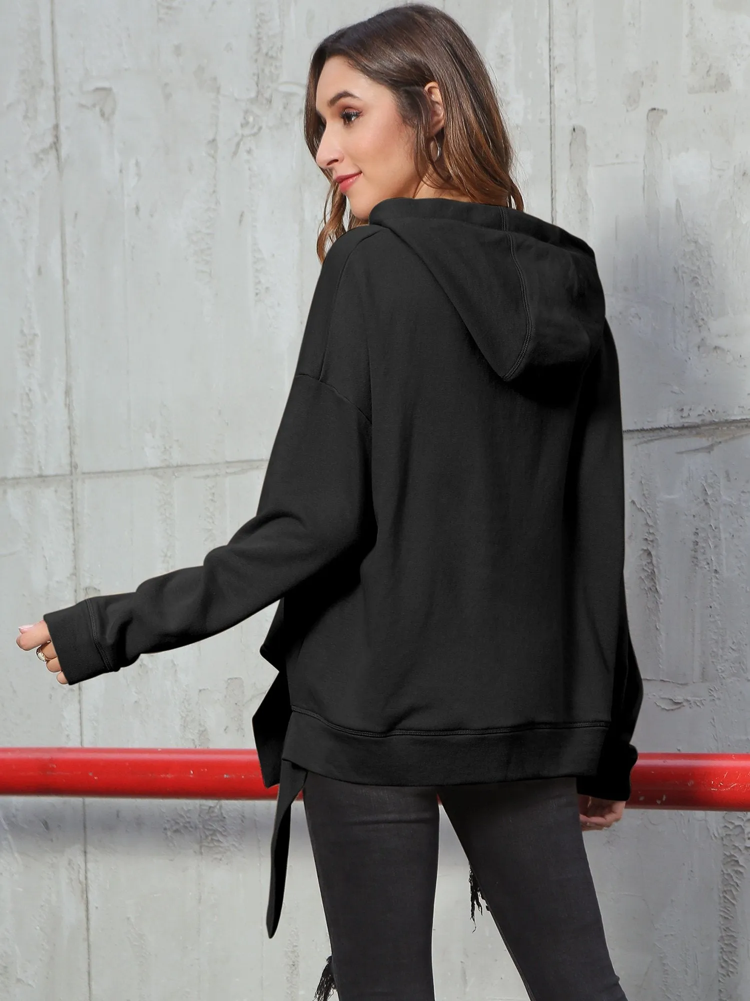 Solid Casual Pullover Hoodie
