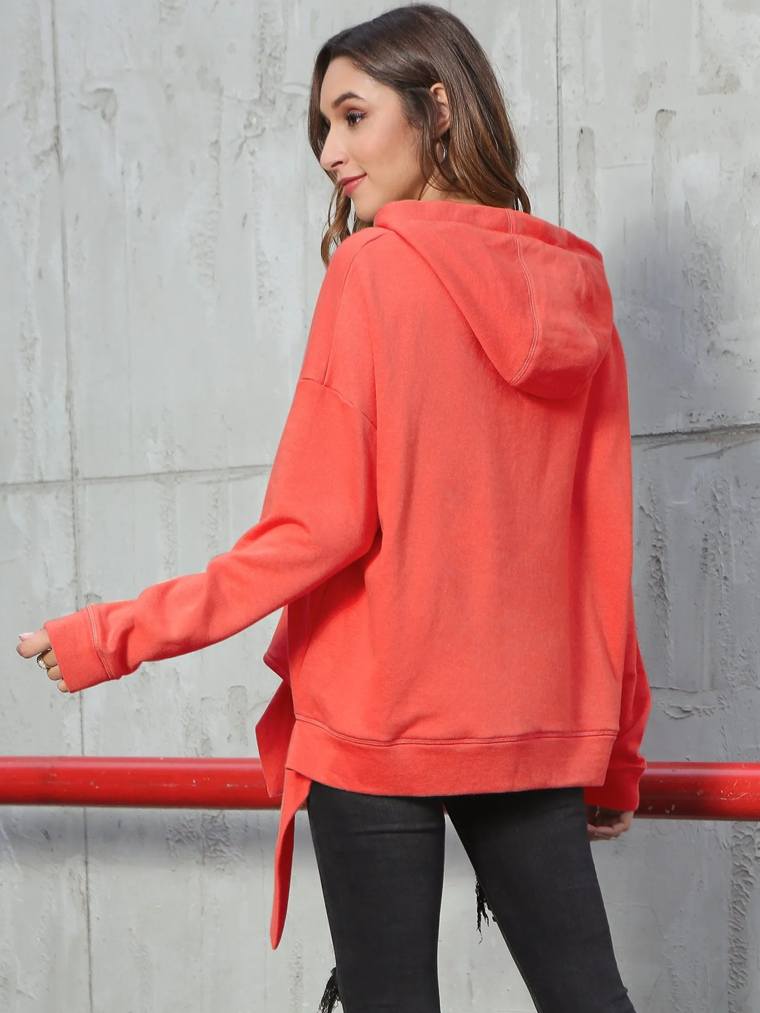 Solid Casual Pullover Hoodie
