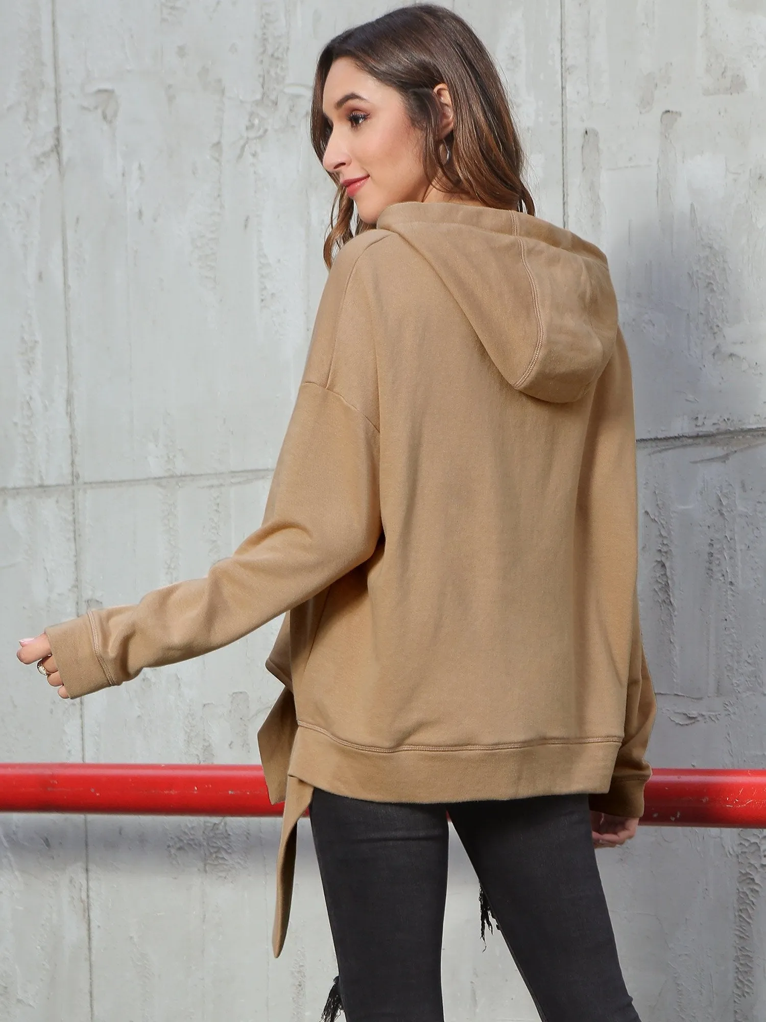 Solid Casual Pullover Hoodie