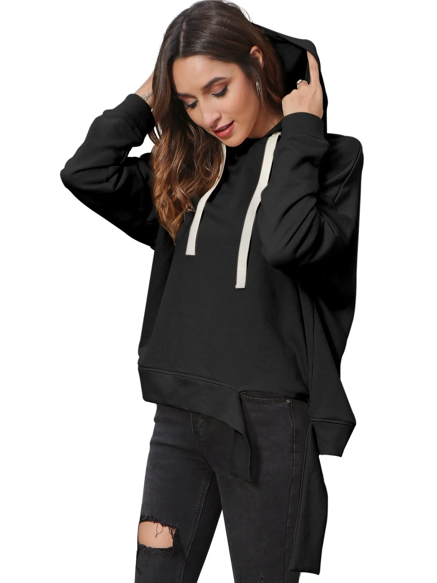 Solid Casual Pullover Hoodie