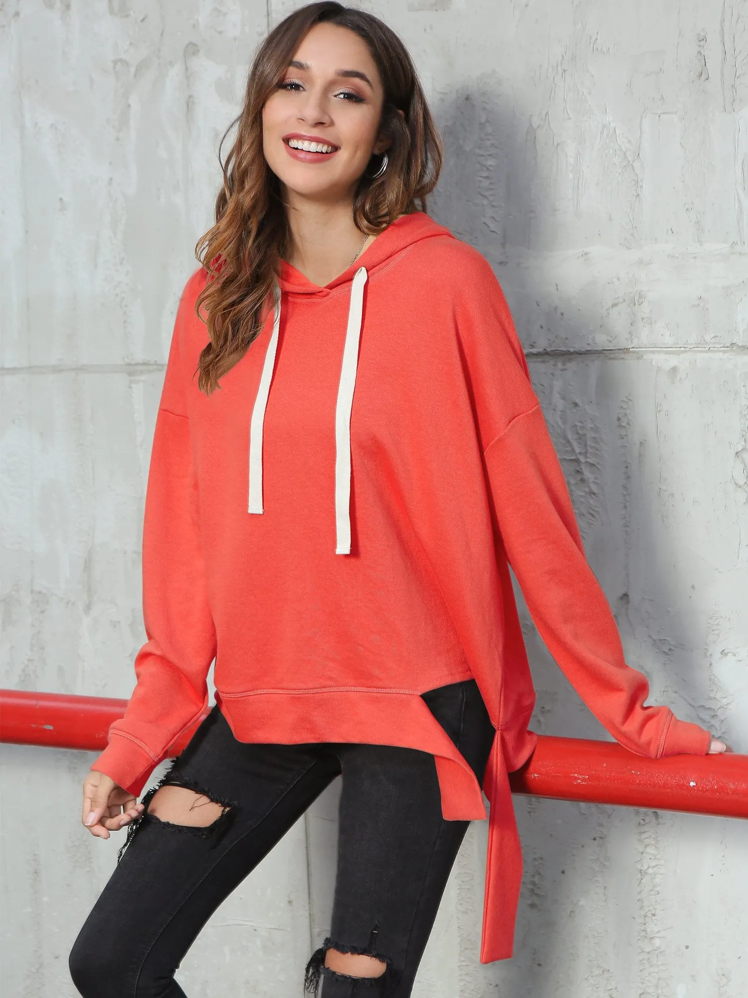 Solid Casual Pullover Hoodie