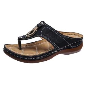 Solid Color Flat Heel Flip Flops For Women