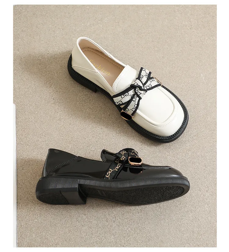 Spring and Autumn Women's Slip-on Shoes, Retro British Style Thick-soled Loafers
