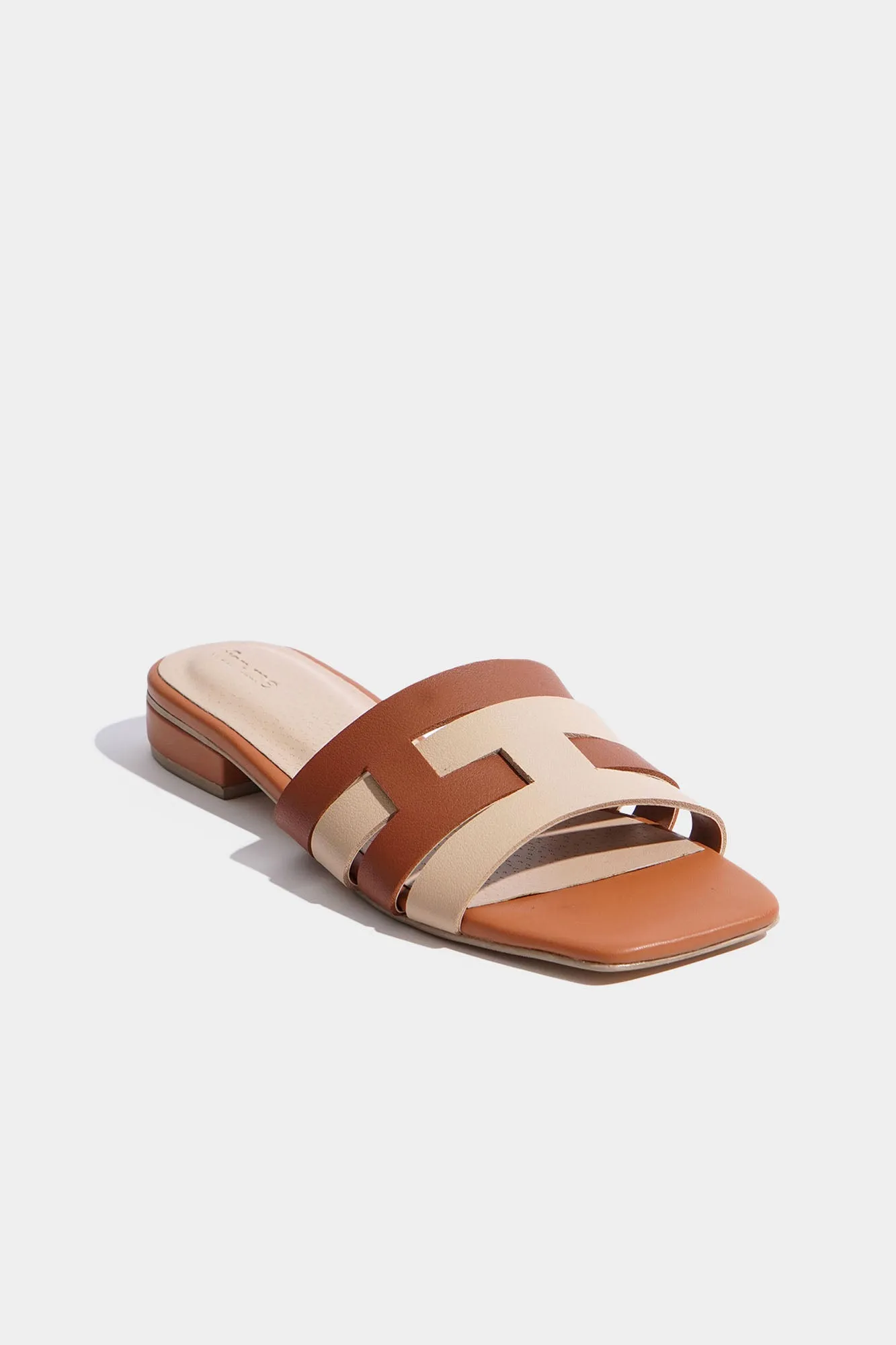 Square Toe Duo Tone Sandals
