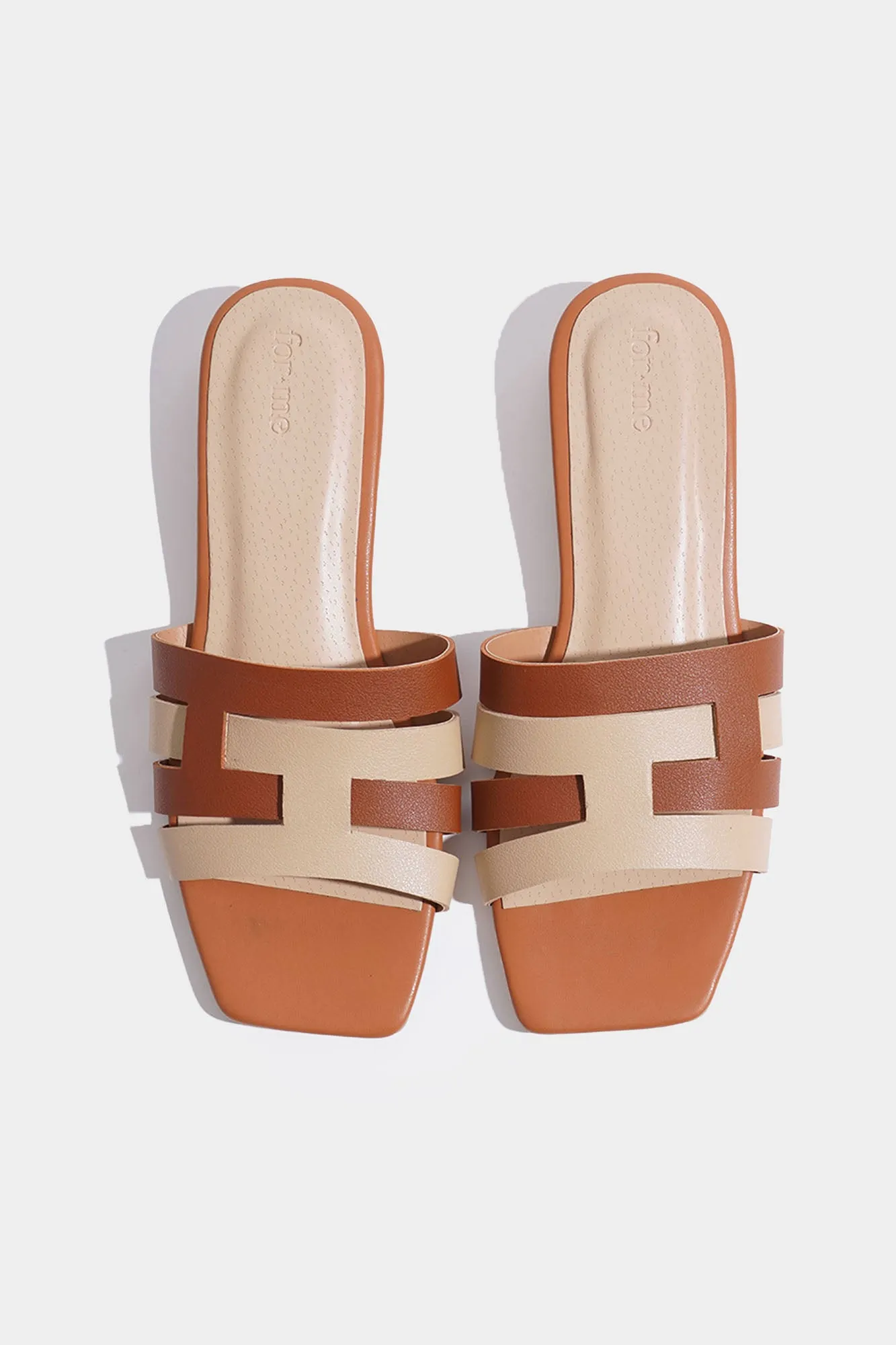 Square Toe Duo Tone Sandals