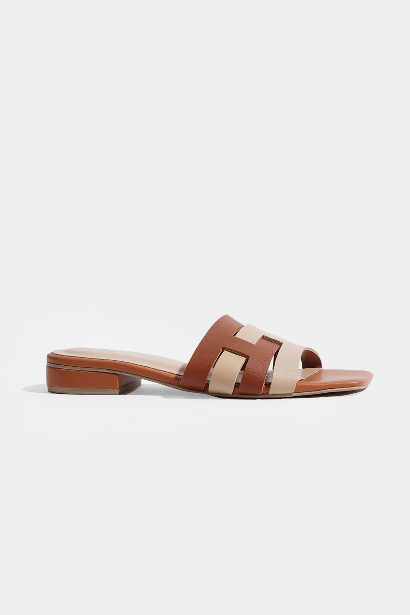 Square Toe Duo Tone Sandals