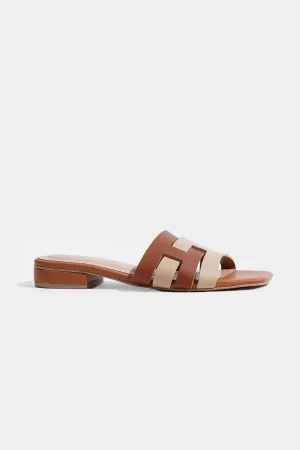 Square Toe Duo Tone Sandals