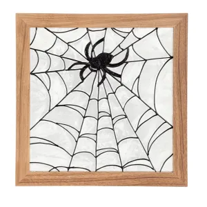 Stained Glass Spiderweb Framed Wall Art,6awd700