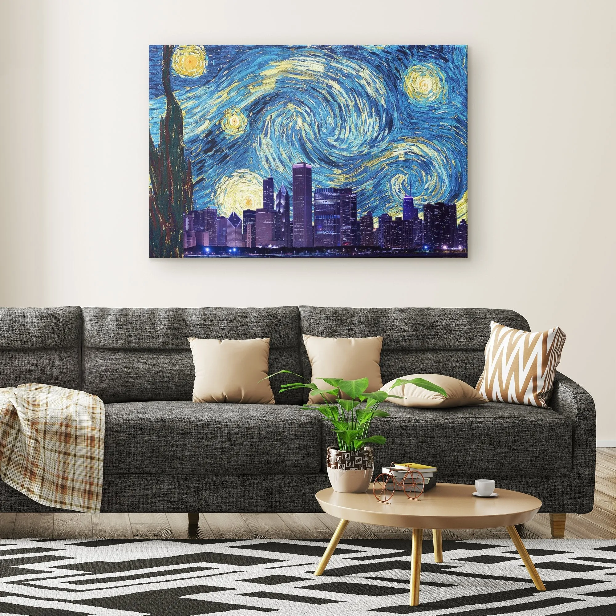 Starry Night Van Gogh Chicago Canvas