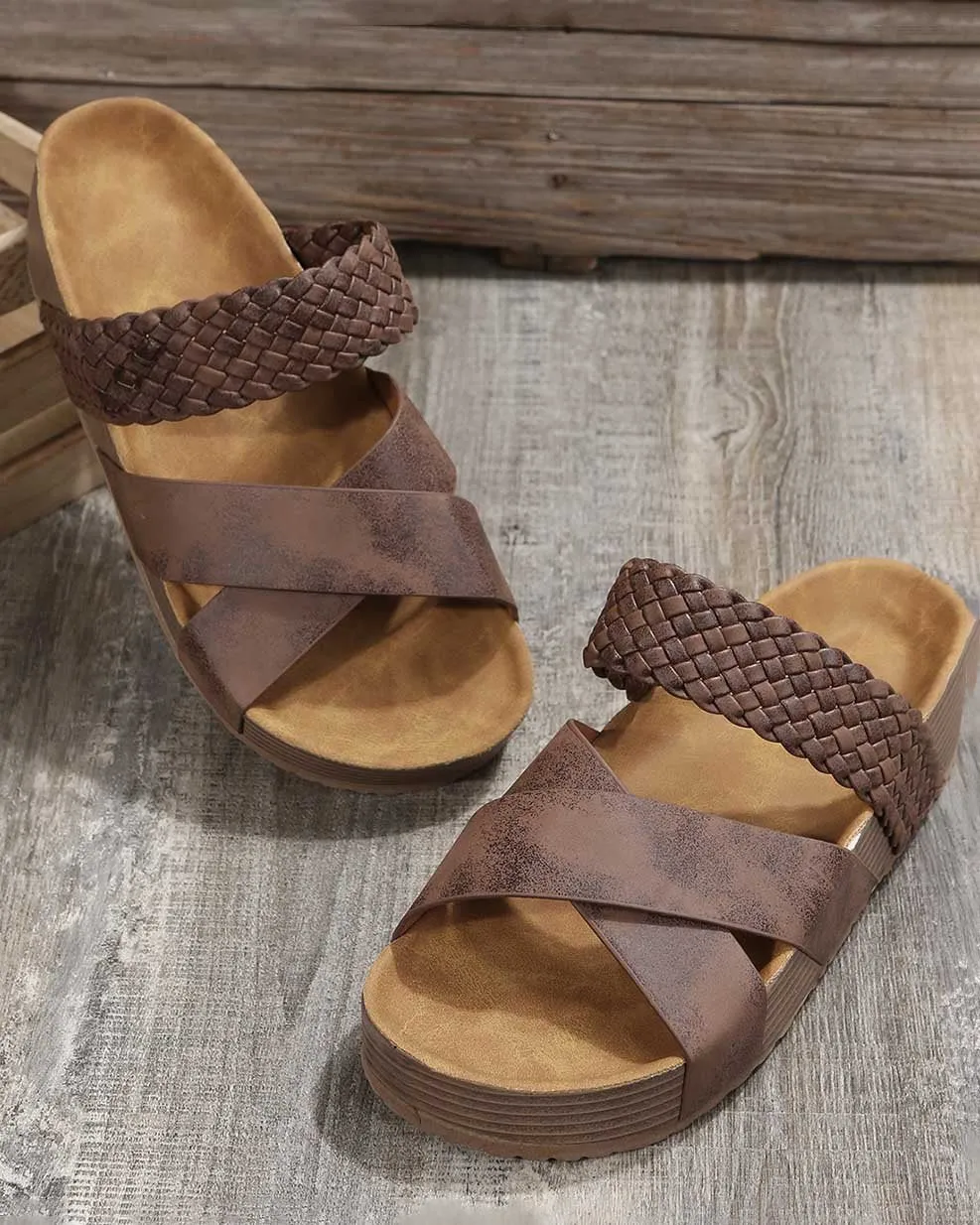 Stunncal Thick Soled Woven Sandals