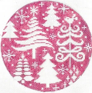 Stylized Trees on Pink XO-173x