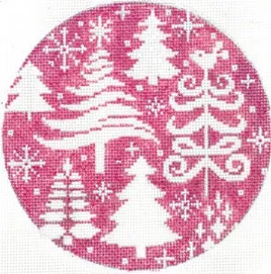 Stylized Trees on Pink XO-173x