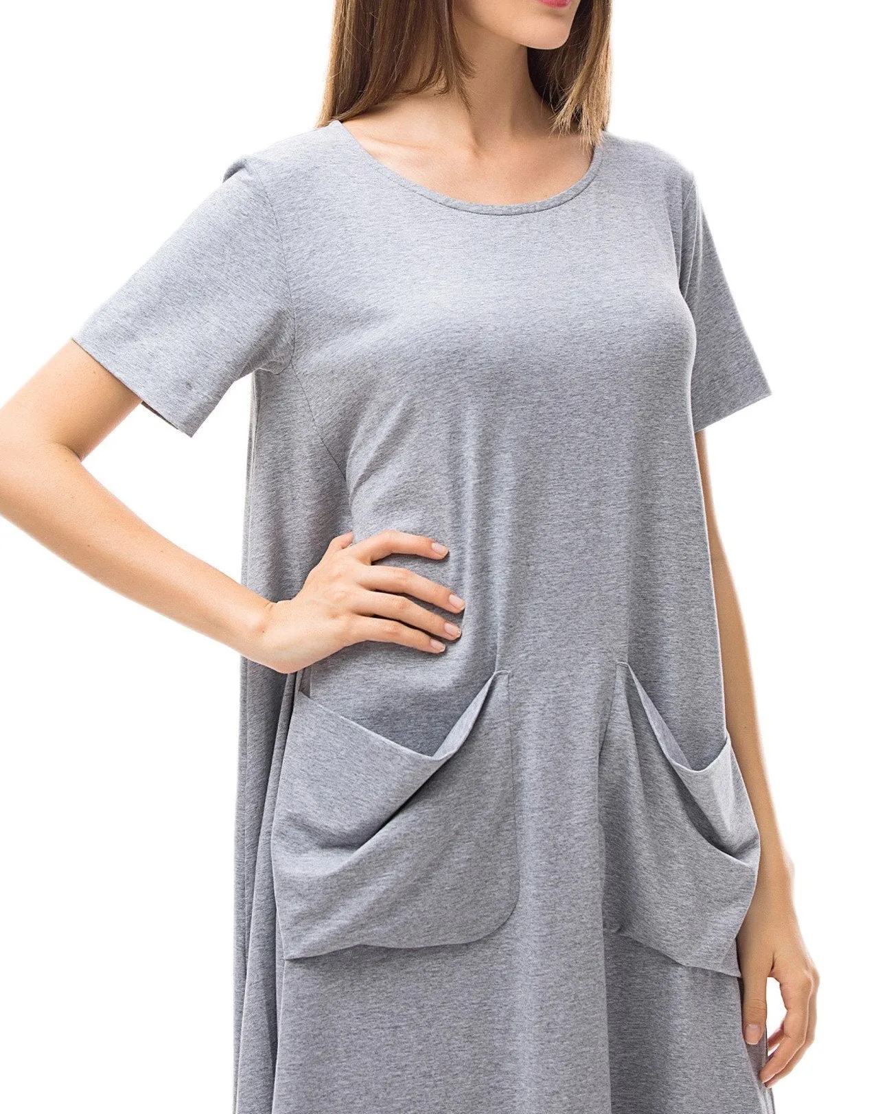 Summer Casual Pockets Cotton Dress