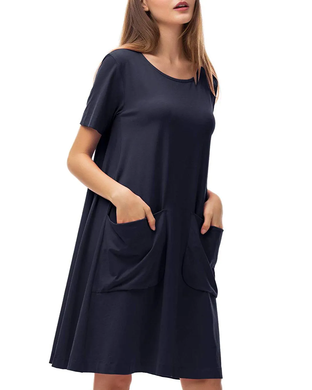 Summer Casual Pockets Cotton Dress