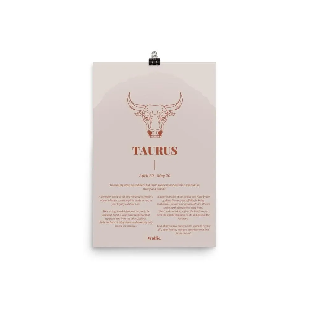 Taurus Zodiac Poster
