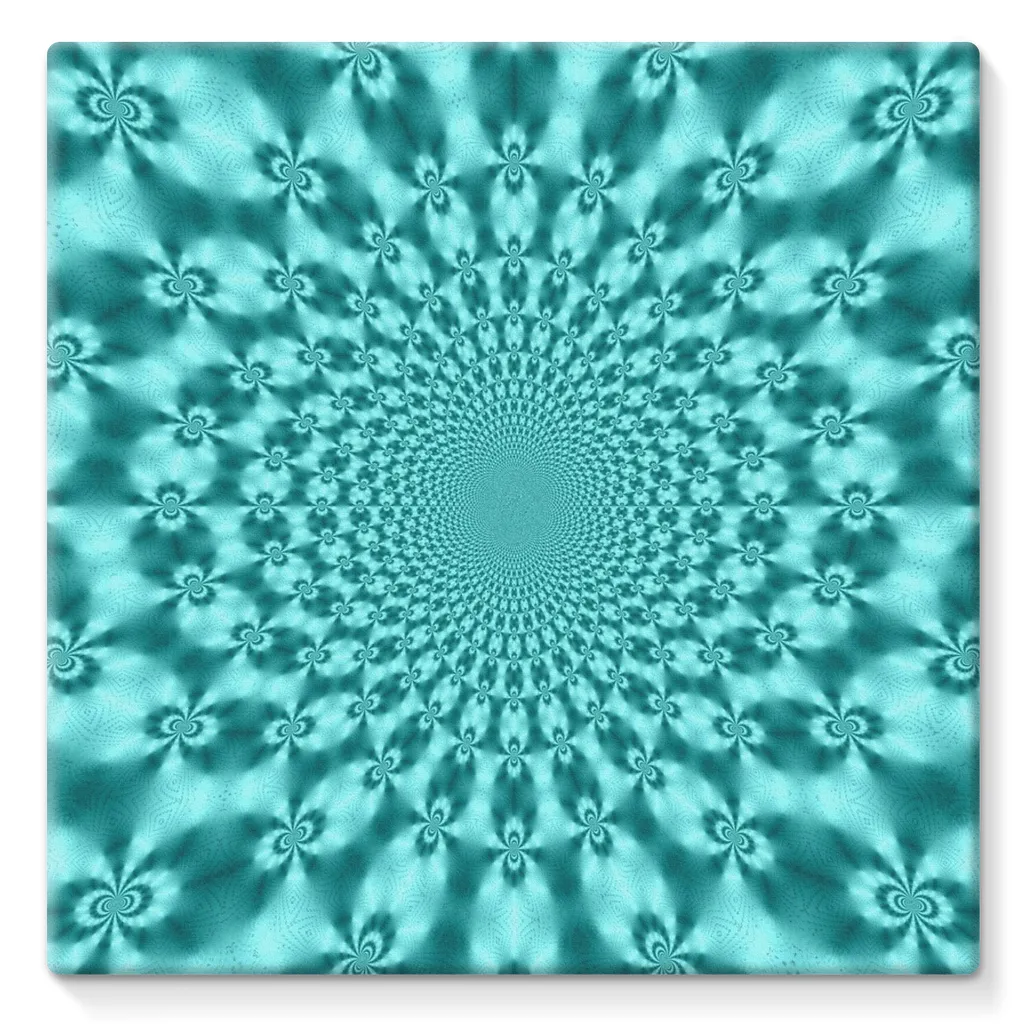 Teal Fractal w/ Fractals Canvas Wrap