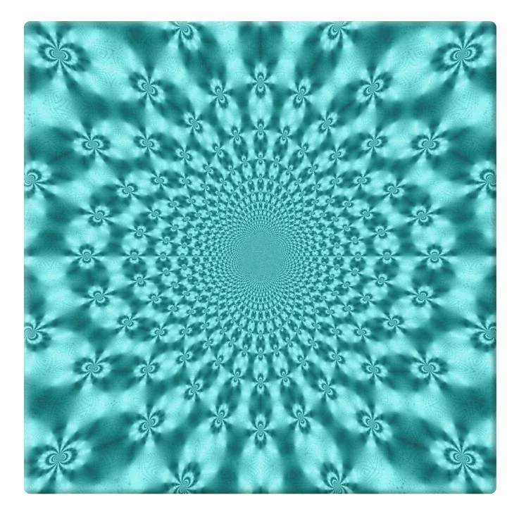 Teal Fractal w/ Fractals Canvas Wrap