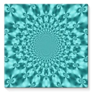Teal Fractal w/ Fractals Canvas Wrap
