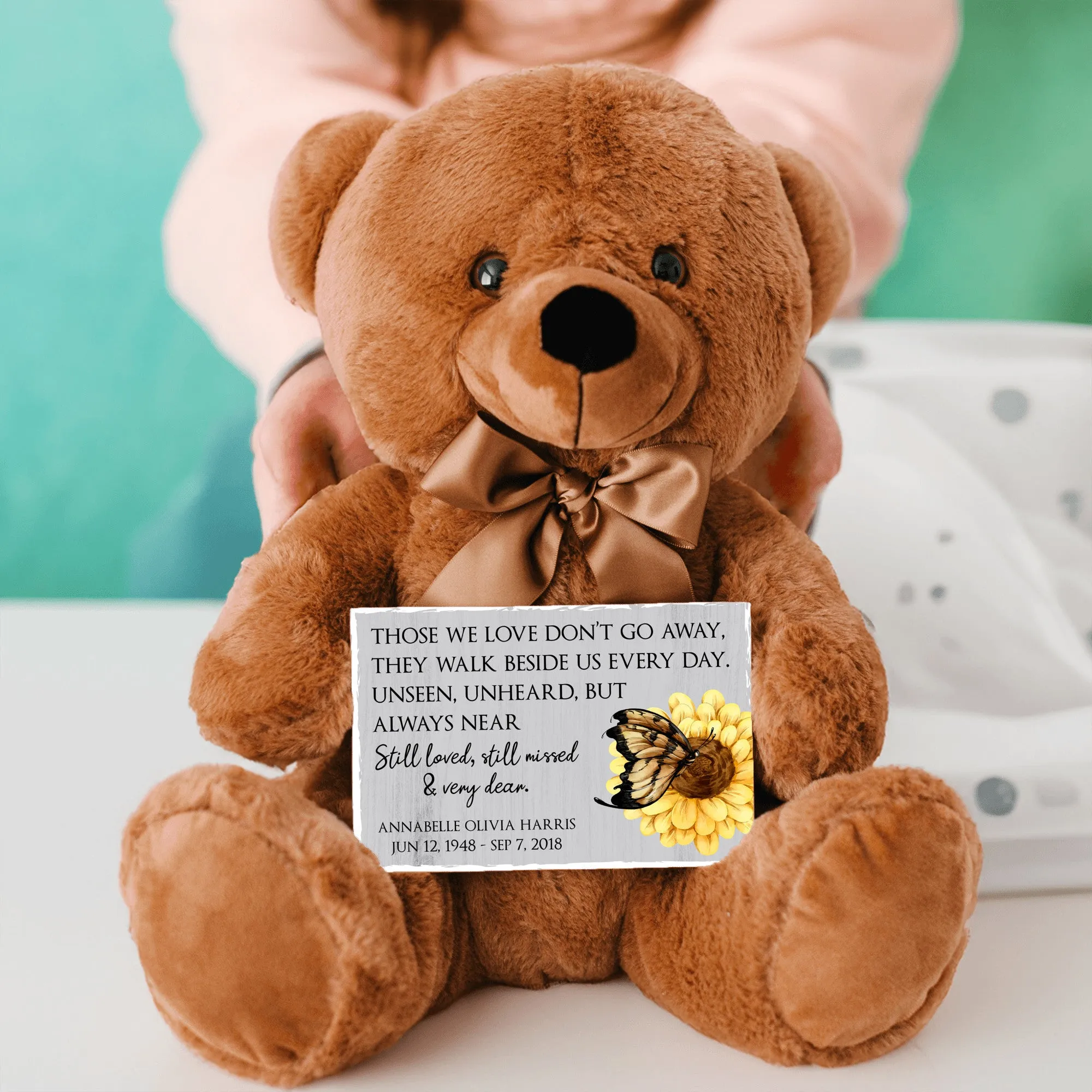 They Walk Beside Us Teddy Bear with PERSONALIZED message card, PRICE INCLUDES FREE SHIPPING