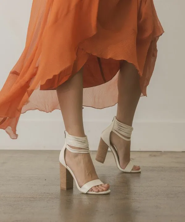 Thick Ankle Strap Block Heel