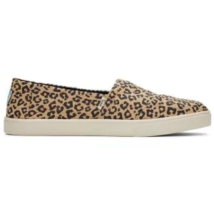TOMS Women's Leopard Alpargata Cupsole Canvas OrthoLite Slip On‎ Shoe Brown 9.5