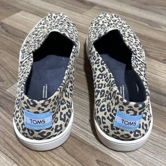 TOMS Women's Leopard Alpargata Cupsole Canvas OrthoLite Slip On‎ Shoe Brown 9.5