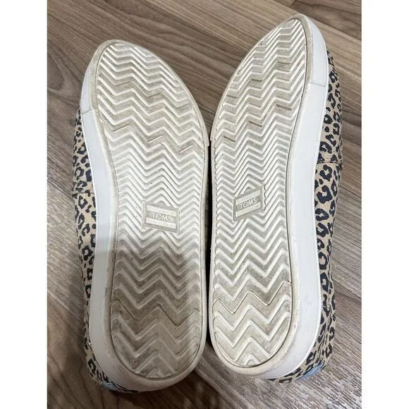 TOMS Women's Leopard Alpargata Cupsole Canvas OrthoLite Slip On‎ Shoe Brown 9.5